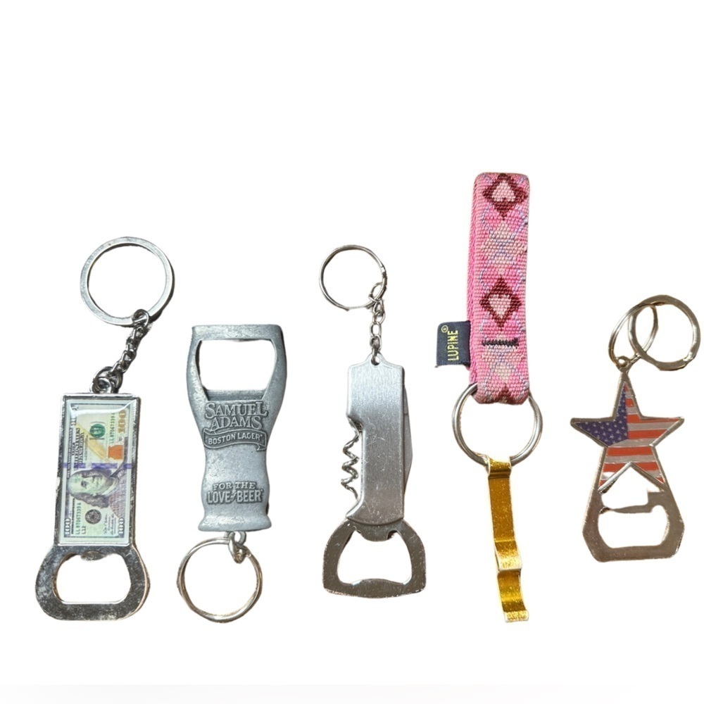 Five Bottle Opener Keychains (Used - Good Condition) 🍾